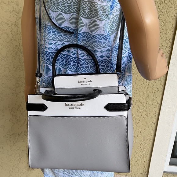 Kate Spade Staci Colorblock Medium Satchel & Staci Colorblock Large Slim Bifold - Picture 12 of 16